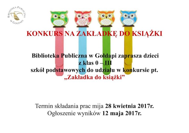 Konkurs na zakładkę do książki