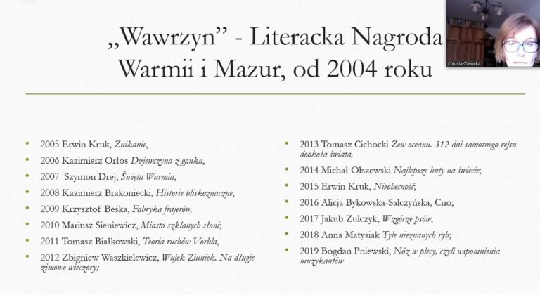 Spotkanie on-line z profesor Uniwersytetu Warmińsko-Mazurskiego w Olsztynie