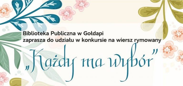 Konkursu na wiersz rymowany „Każdy ma wybór”