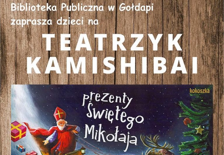 Teatrzyk kamishibai w bibliotece.