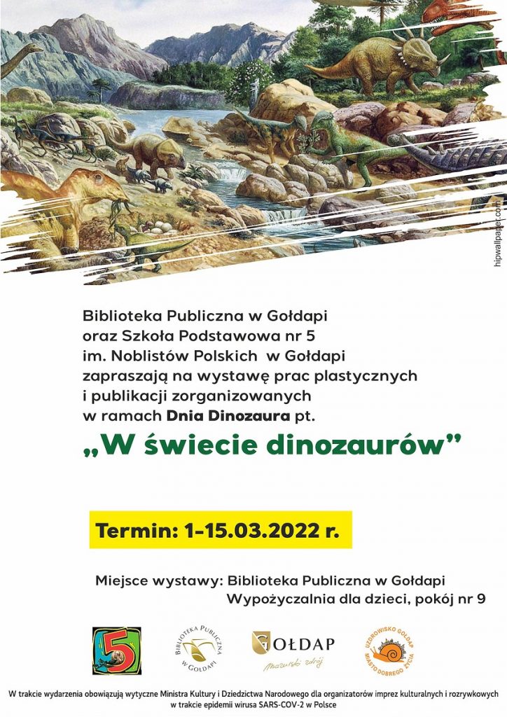Na zdjęciu widzimy dinozaury przechodzące przez rzekę.