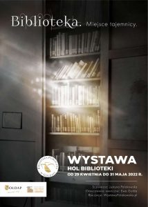 Plakat wystawy o bibliotece