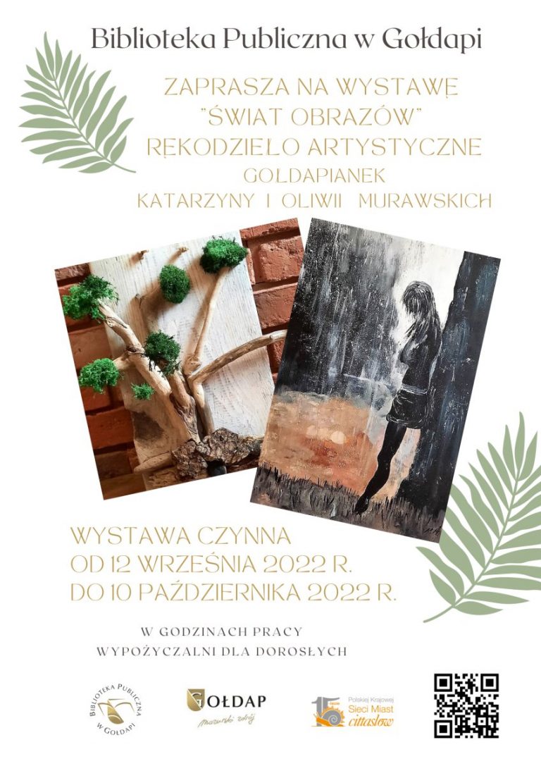 Plakat informujący o wystawie „Świat obrazów”.