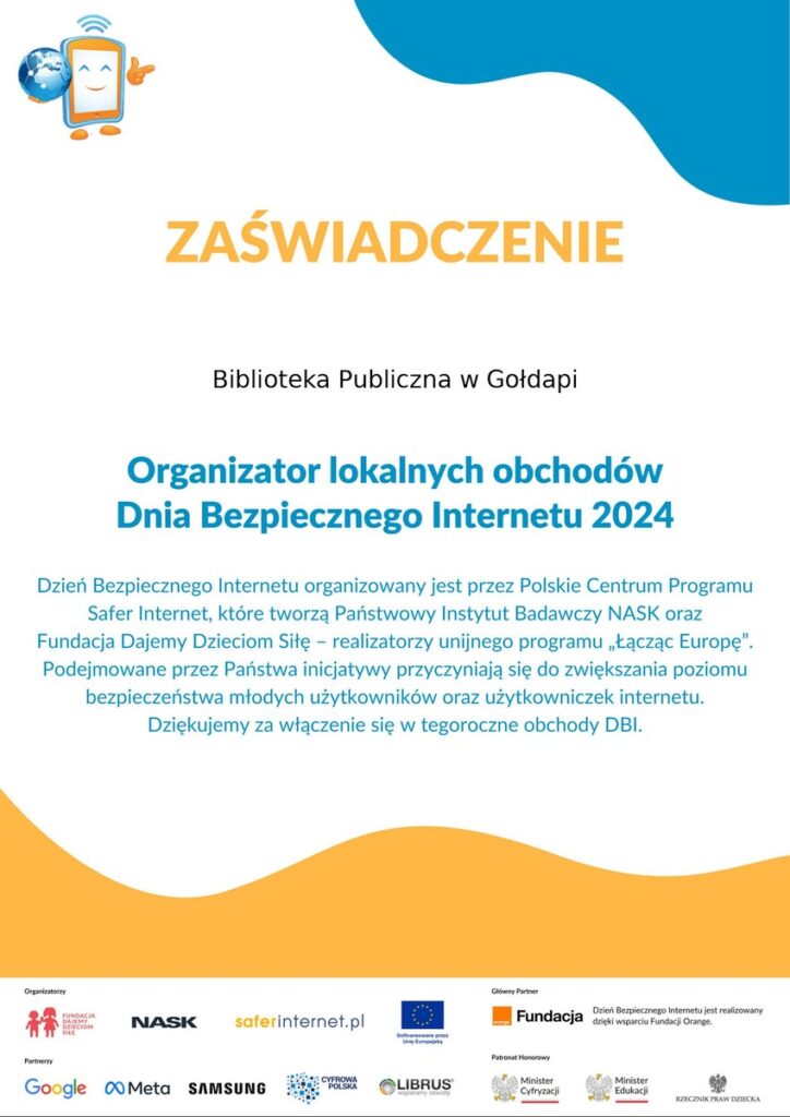 Opis, zaświadczenie z odbycia inicjatywy.