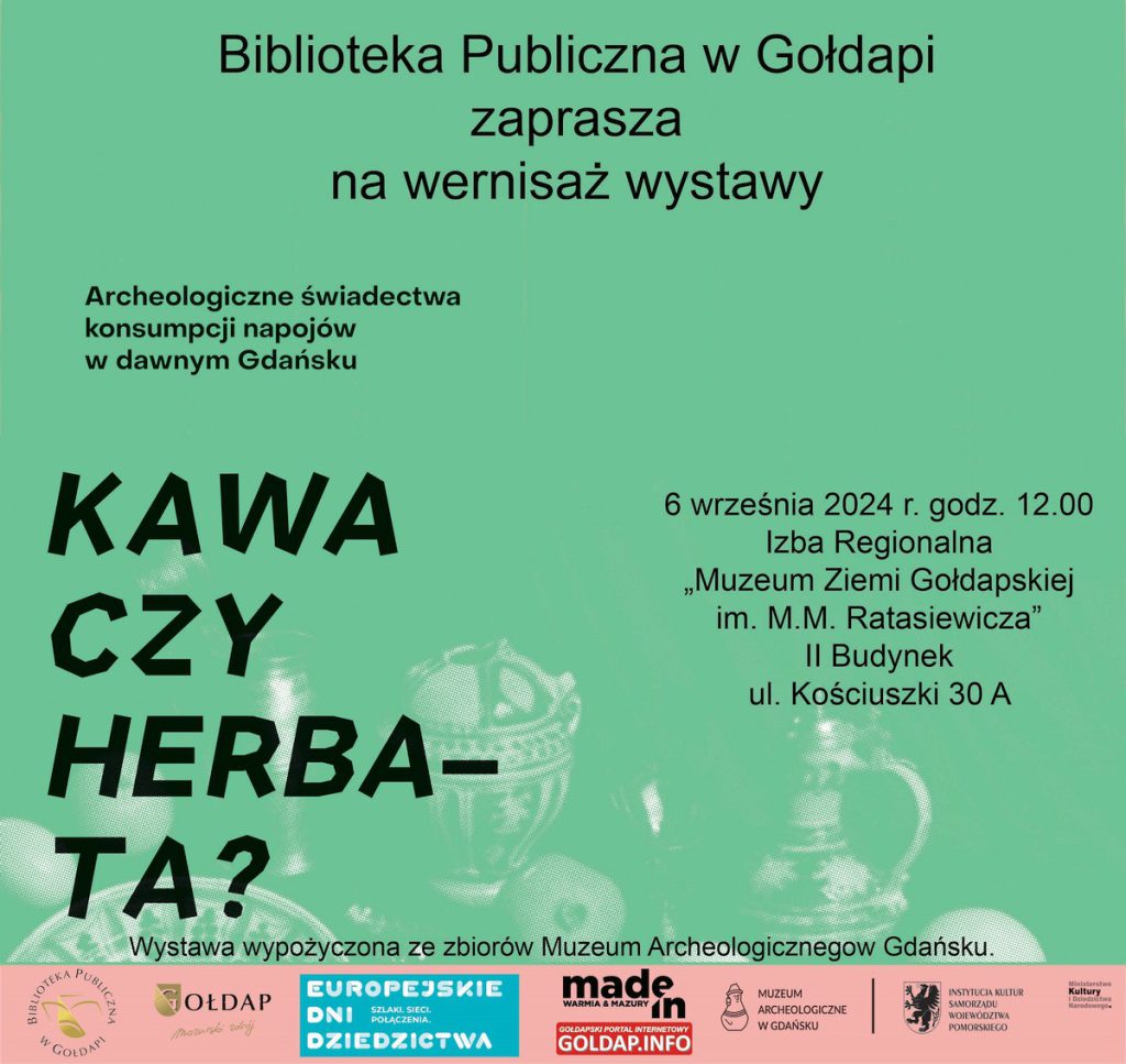 Plakat informujący o wernisaży wystawy w dniu 6 września 2024r o godz. 12:00.