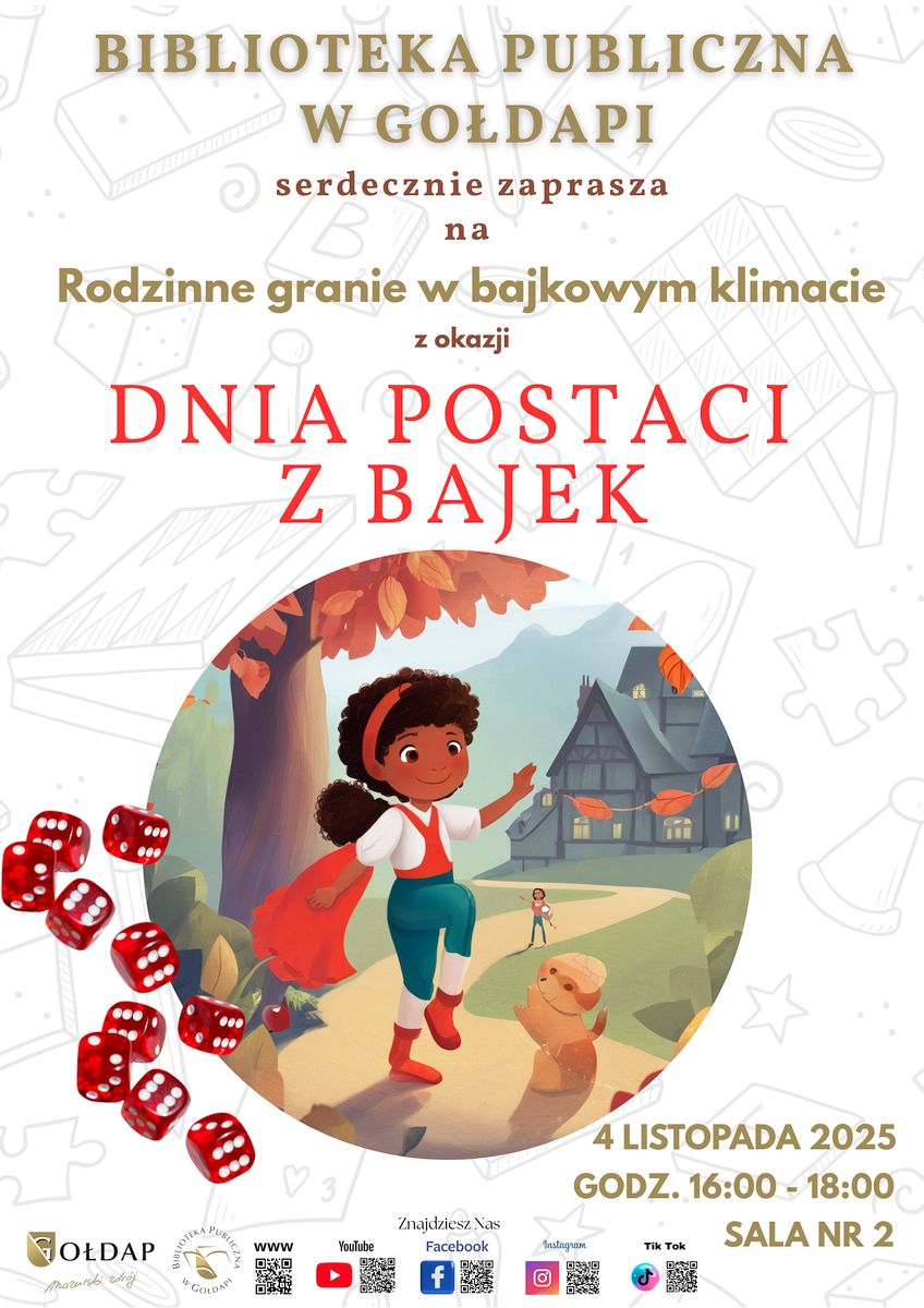 Na plakacie zostały umieszczone wszystkie informacje dotyczące wydarzenia oraz obrazek z postacią z bajki.