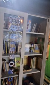 Na zdjęciu widzimy książki ułożone na półkach.