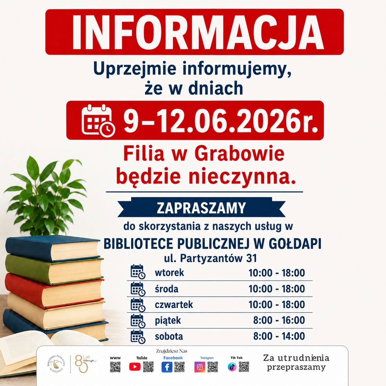 Filia w Grabowie będzie nieczynna