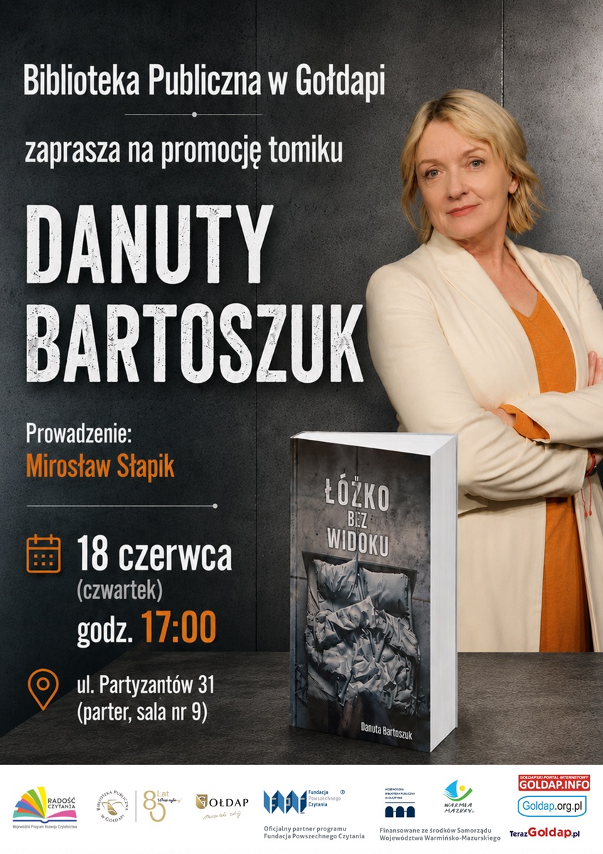 Plakat informujący o spotkaniu z Danutą Bartoszuk w dniu 18.06.2026r.