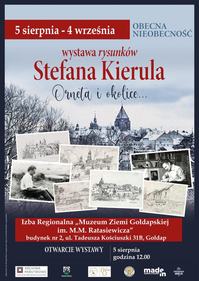 🎨🖋️ Zapraszamy na wystawę rysunków Stefana Kierula „Obecna nieobecność. Orneta i okolice…”