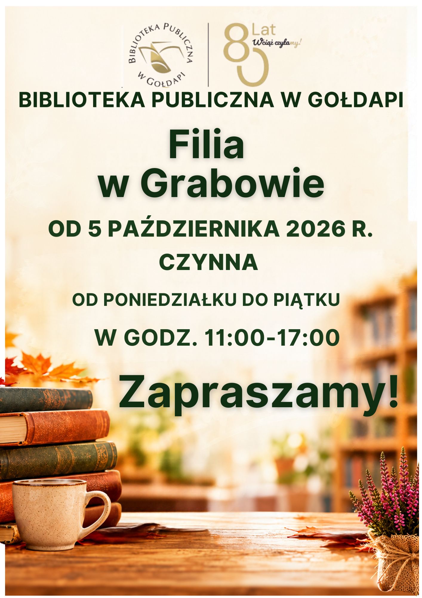 📚🍂 📖✨ WRACAMY DO WAS Z NOWYMI GODZINAMI PRACY! 🍂📚